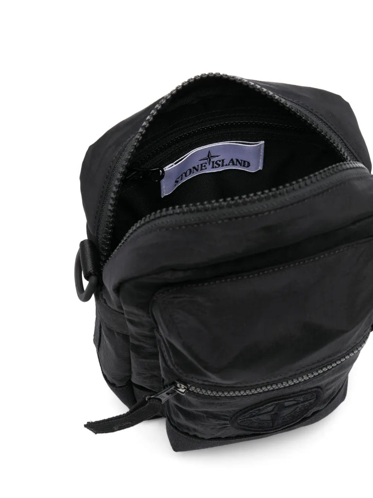 logo-embroidered messenger bag