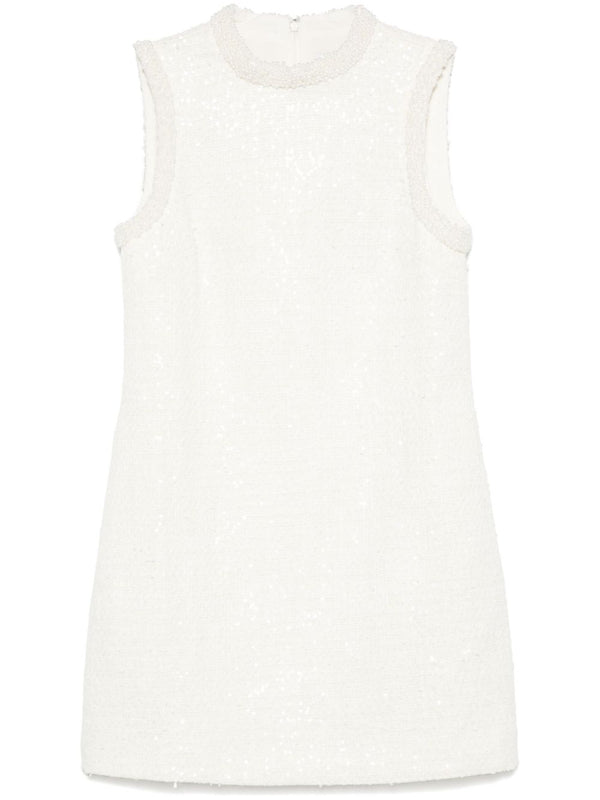 sequin-embellished bouclé dress