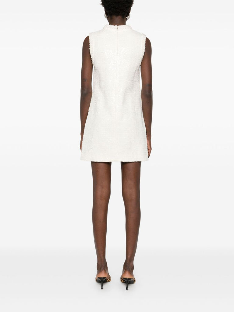 sequin-embellished bouclé dress