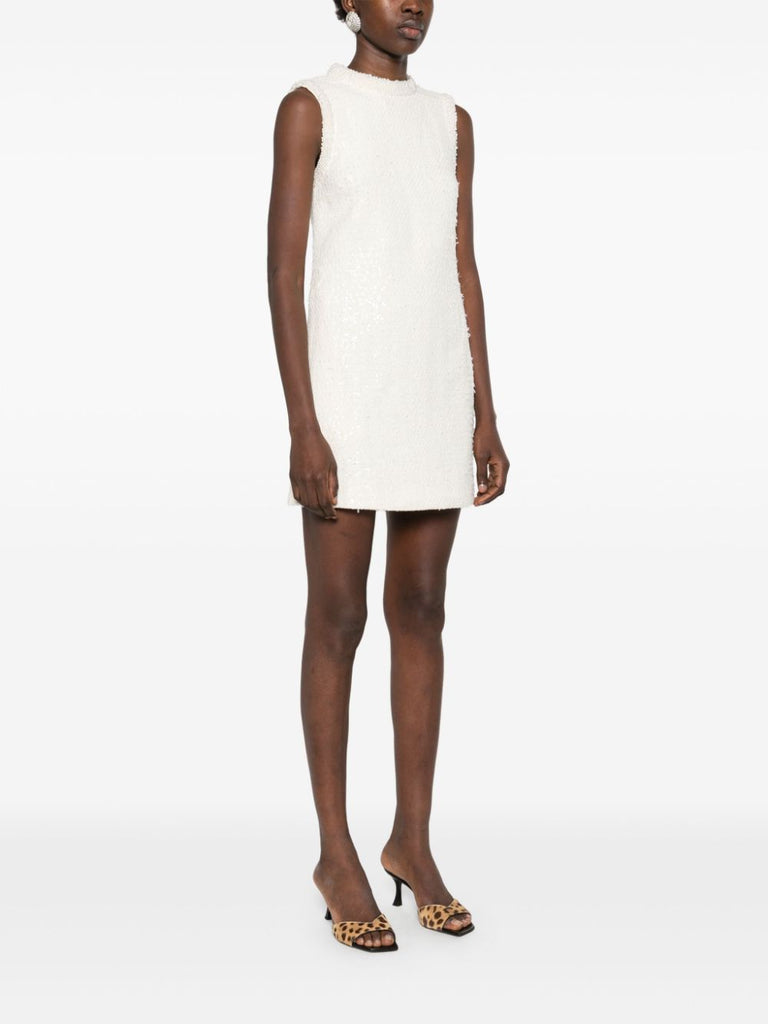 sequin-embellished bouclé dress
