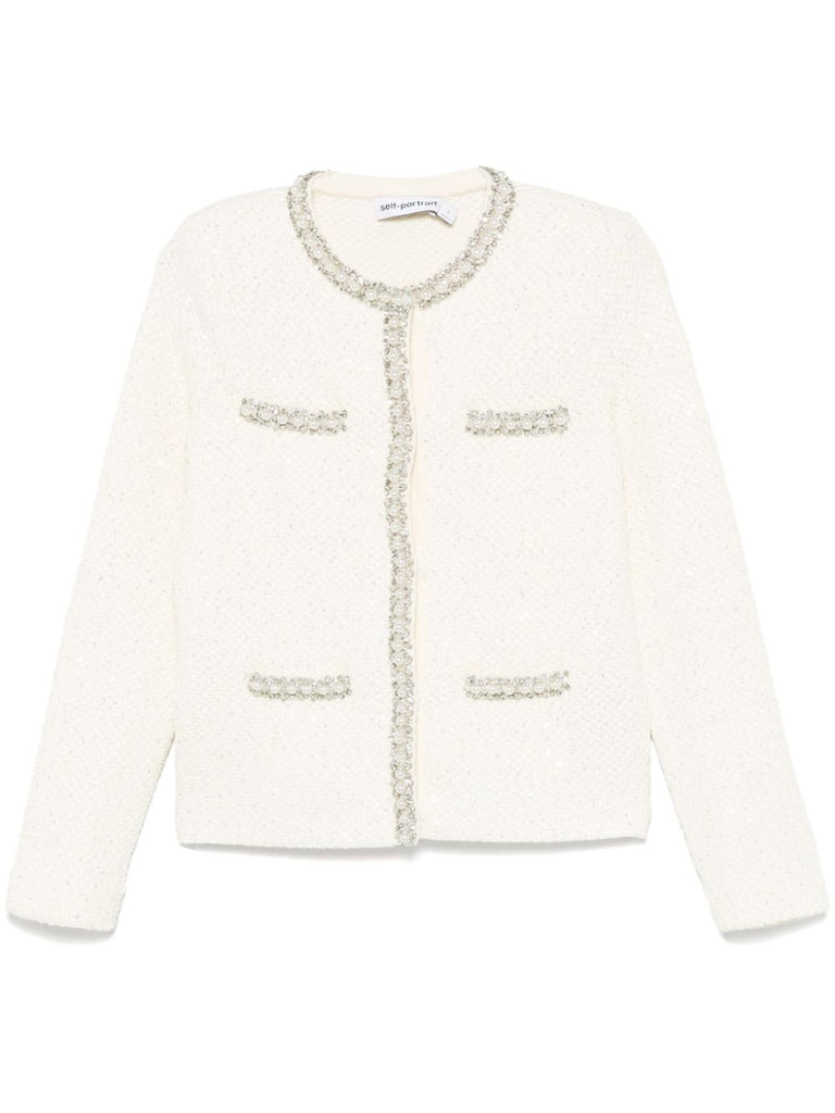 pearl-embellished cardigan