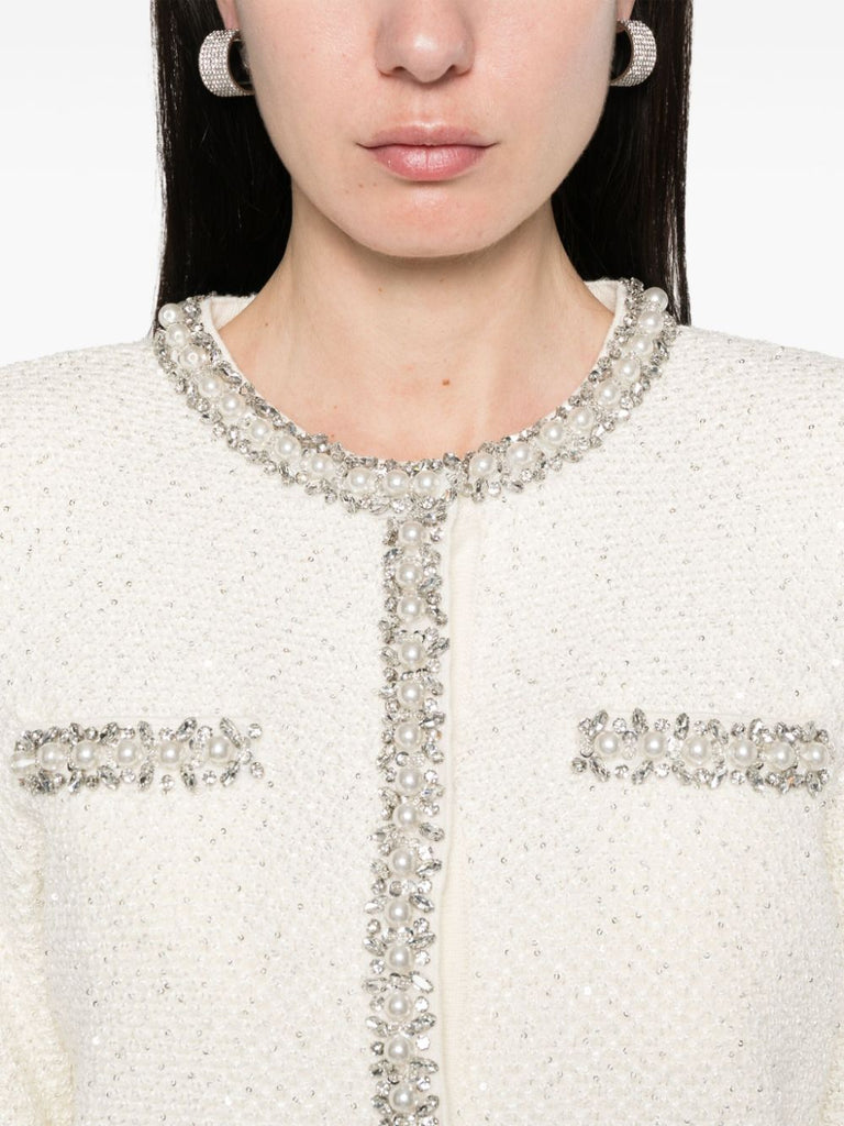 pearl-embellished cardigan