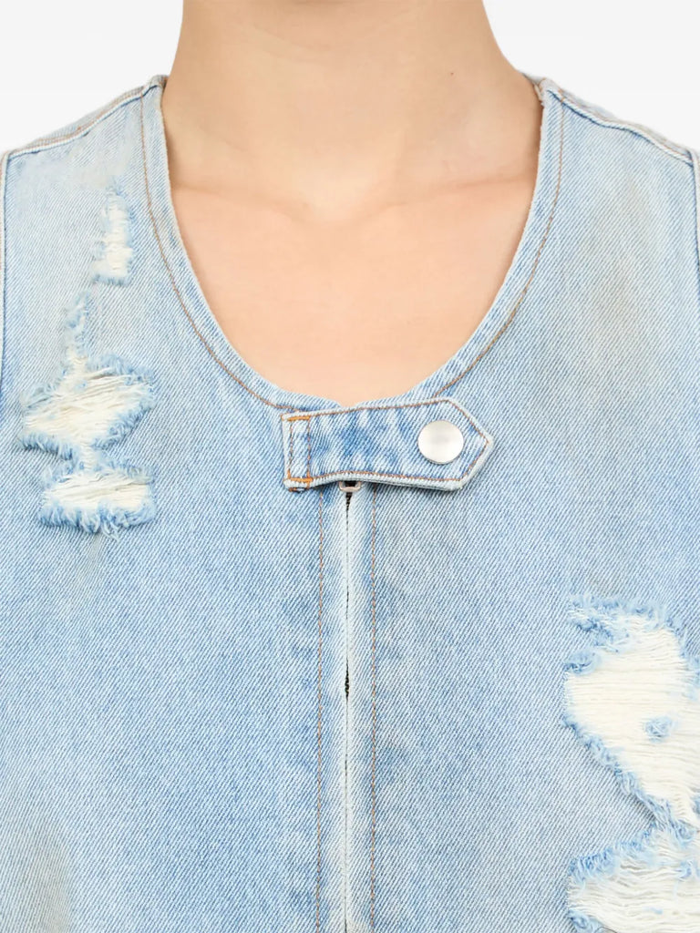 distressed effect waistcoat
