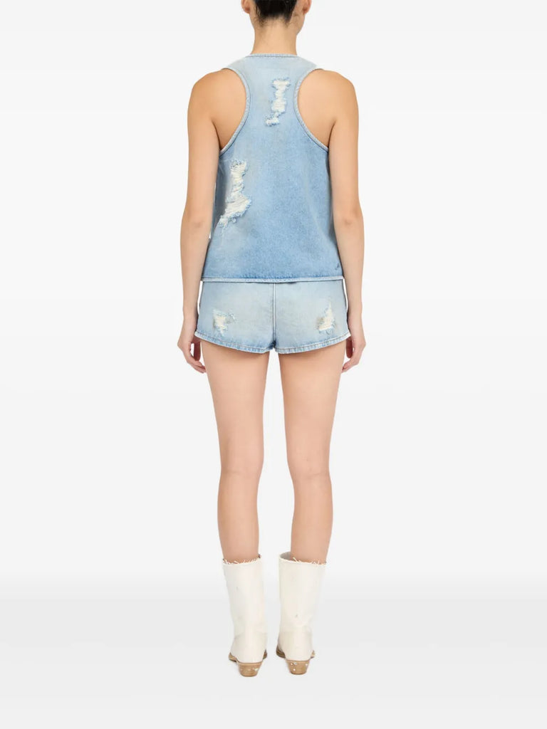 distressed effect waistcoat