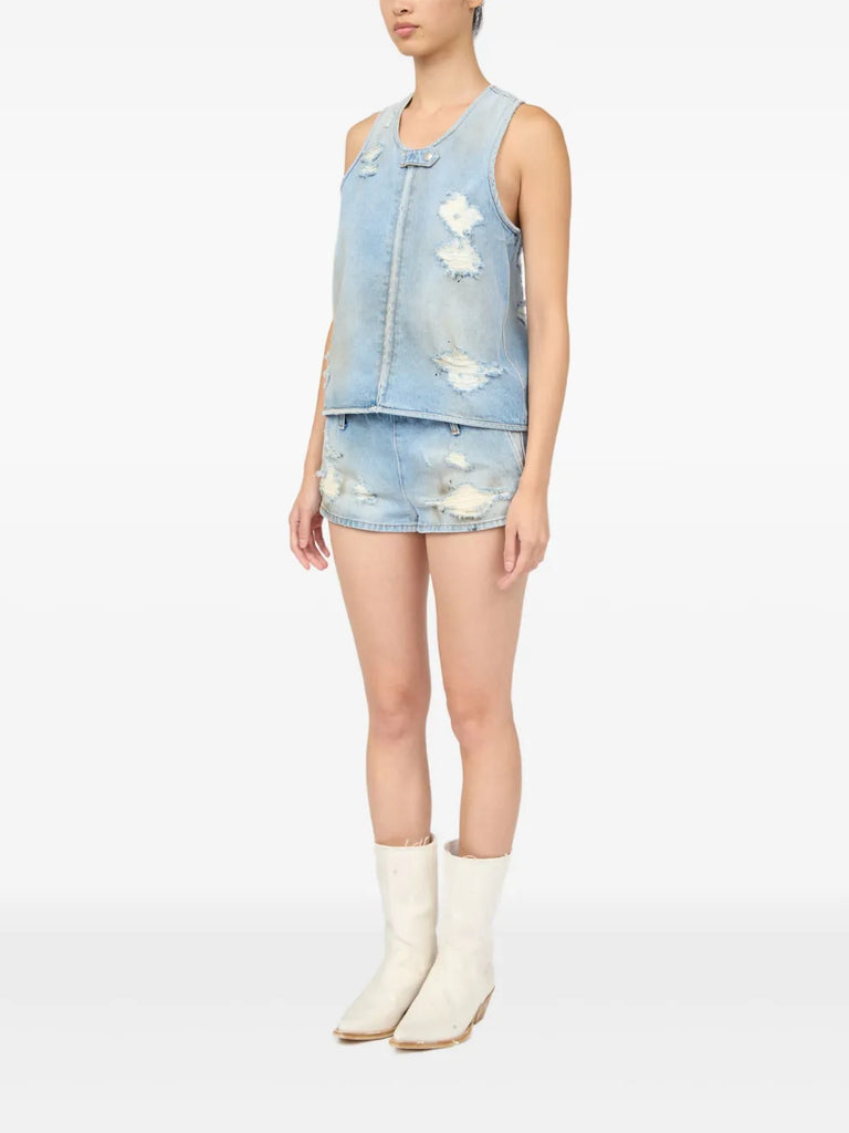 distressed effect waistcoat
