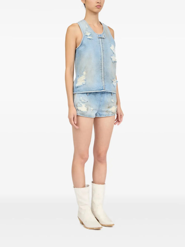 distressed effect waistcoat