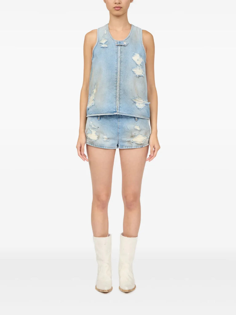 distressed effect waistcoat