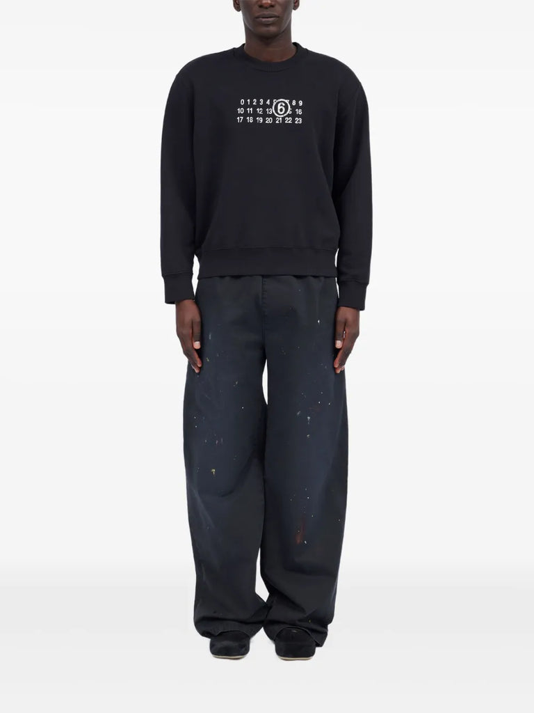 Numbers-motif sweatshirt