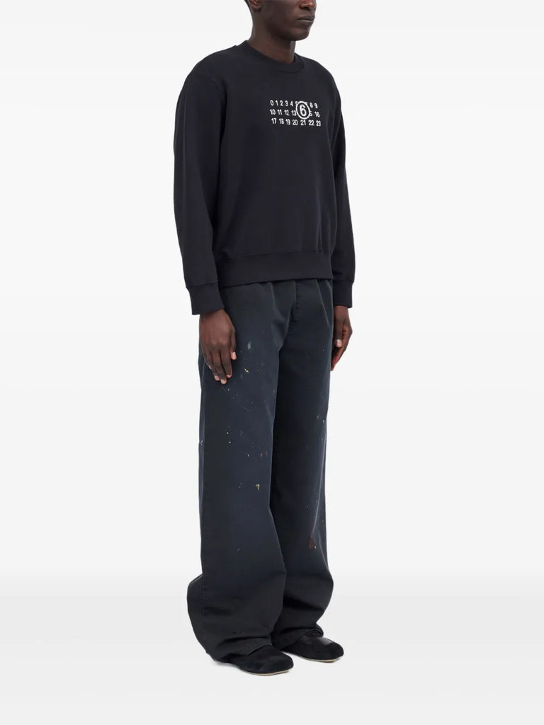 Numbers-motif sweatshirt