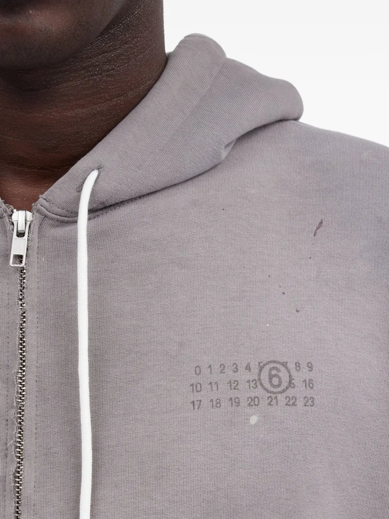 Numbers-motif hoodie