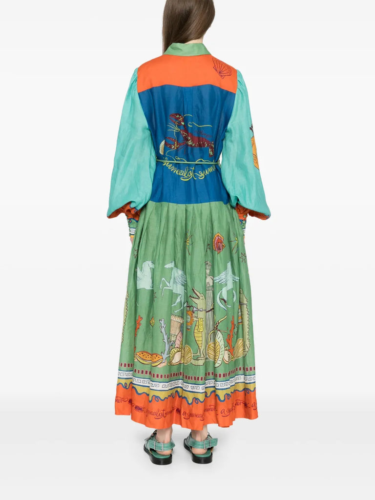 surrealist summer ramie shirt dress