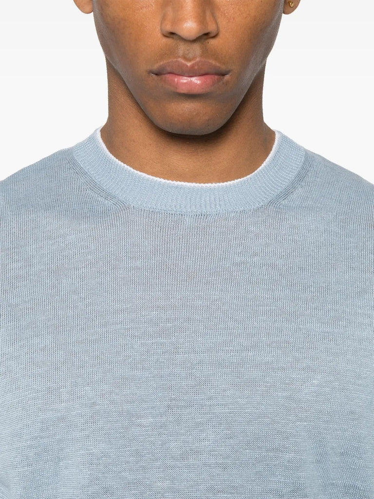 striped-trim T-shirt