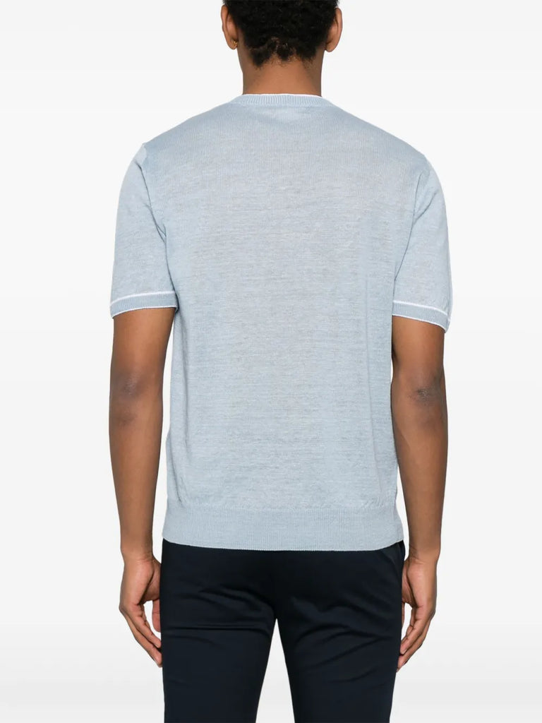 striped-trim T-shirt