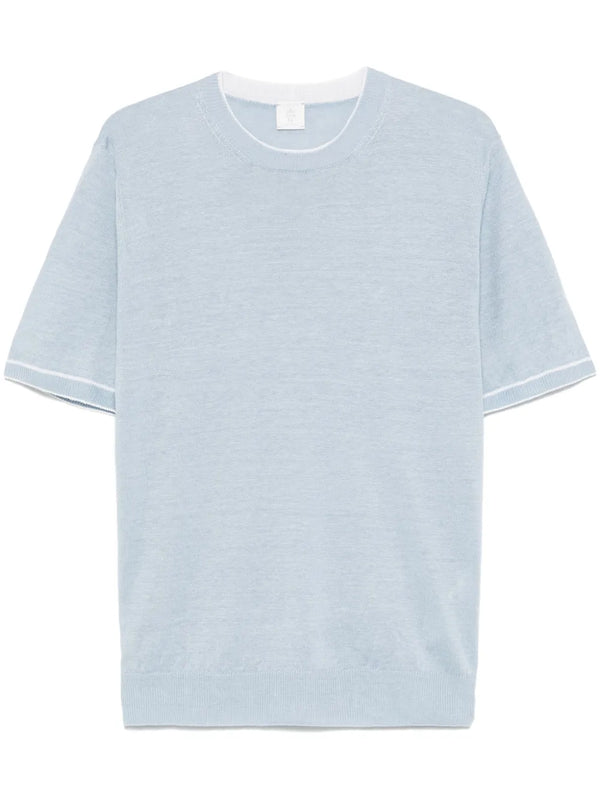 striped-trim T-shirt