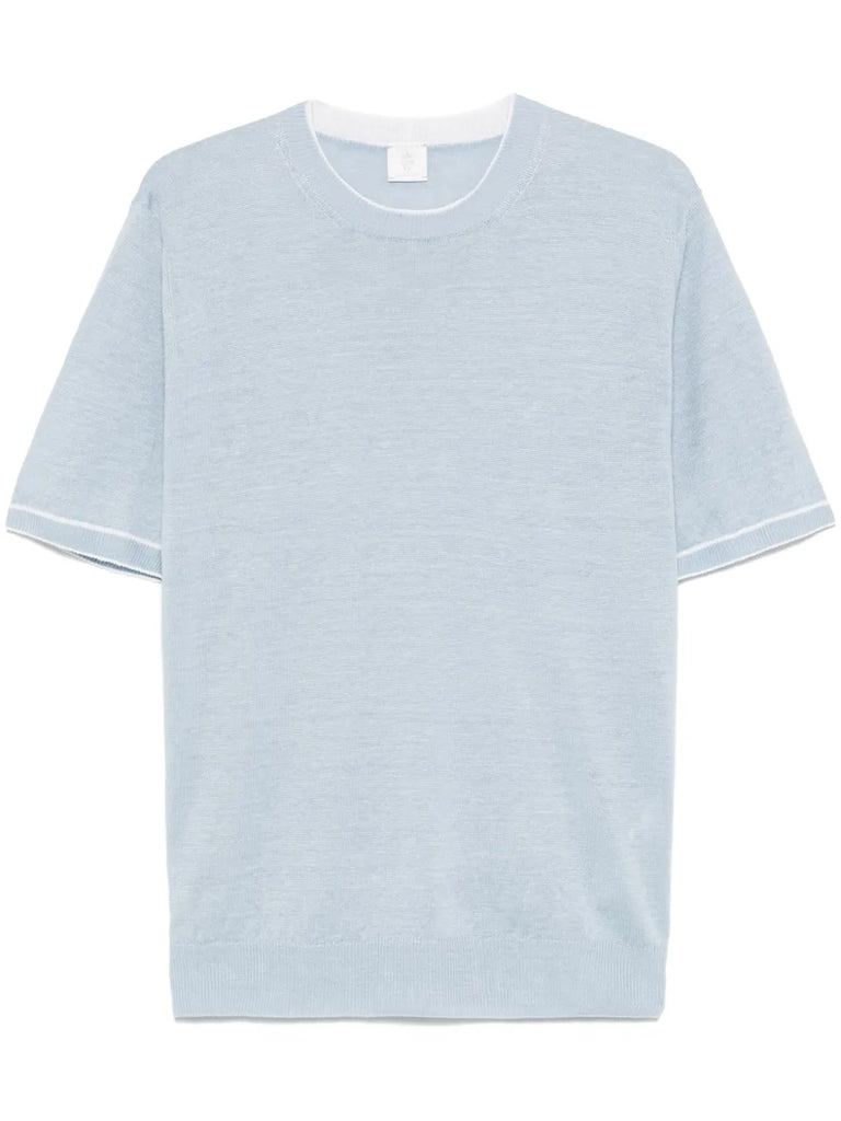 striped-trim T-shirt