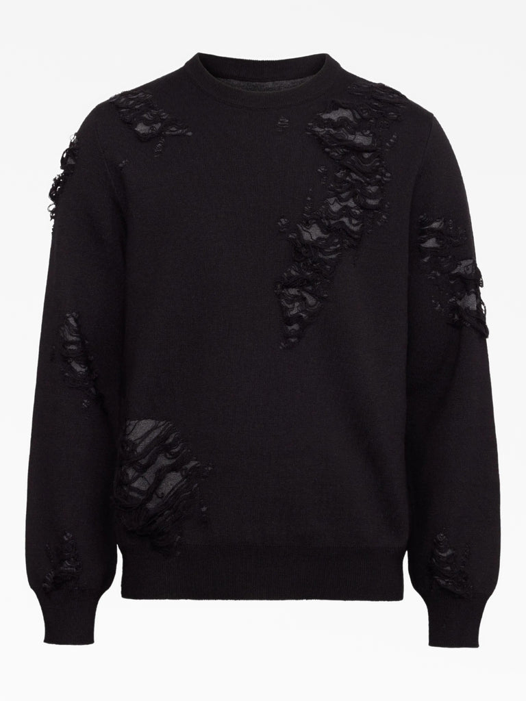 distressed sweater