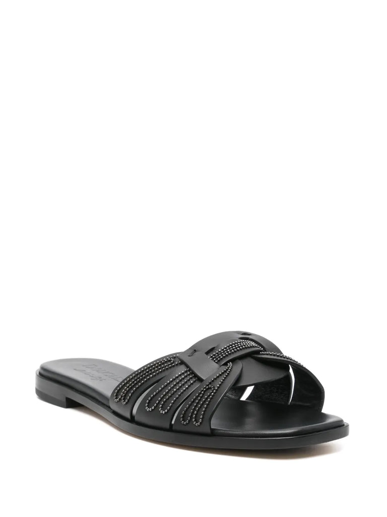 leather flat sandals