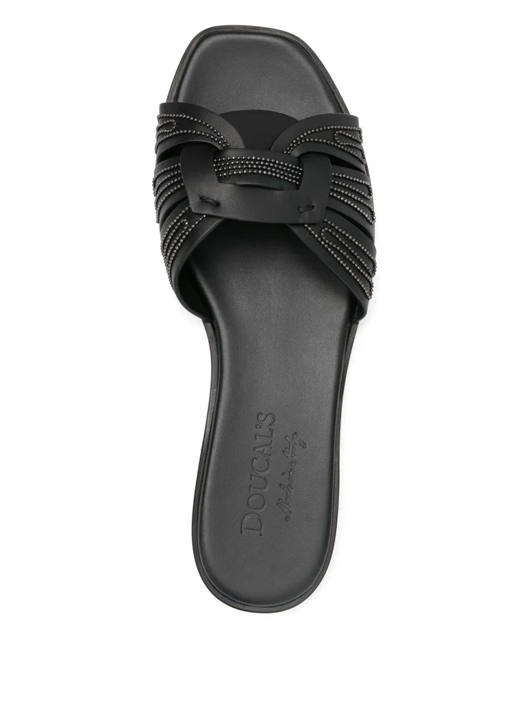 leather flat sandals