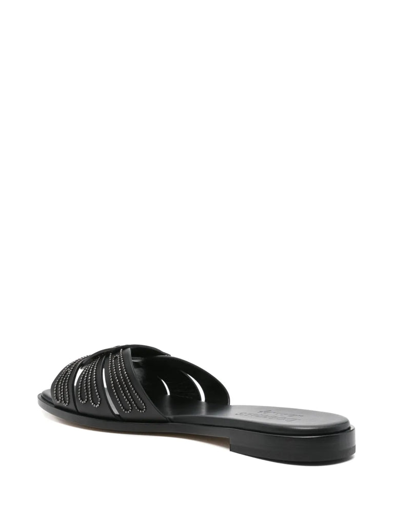leather flat sandals