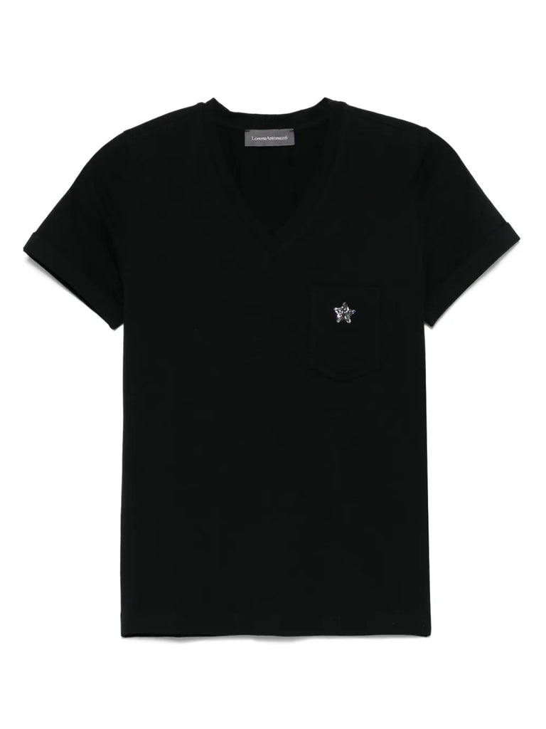 star-appliqué T-shirt