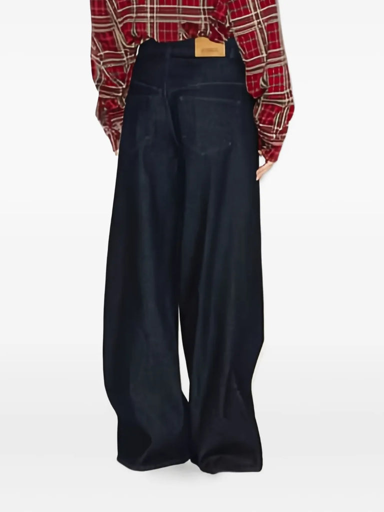 pocket detail wide-leg trousers