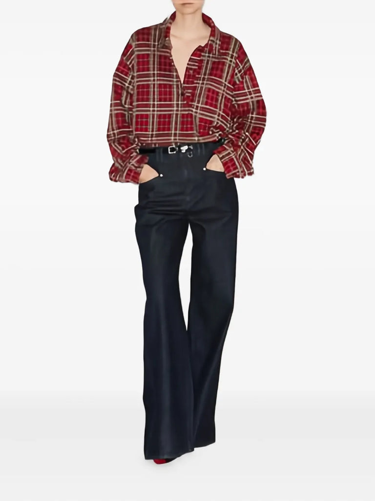 pocket detail wide-leg trousers