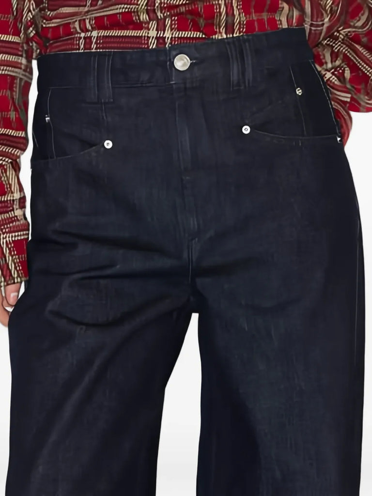 pocket detail wide-leg trousers