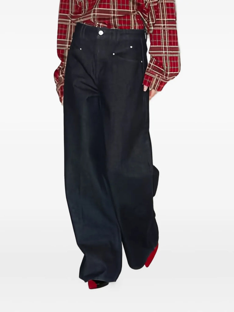 pocket detail wide-leg trousers