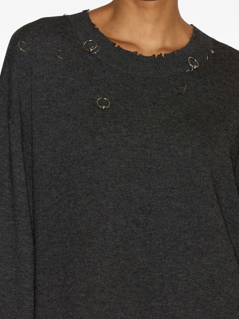 ring-embellished pullover