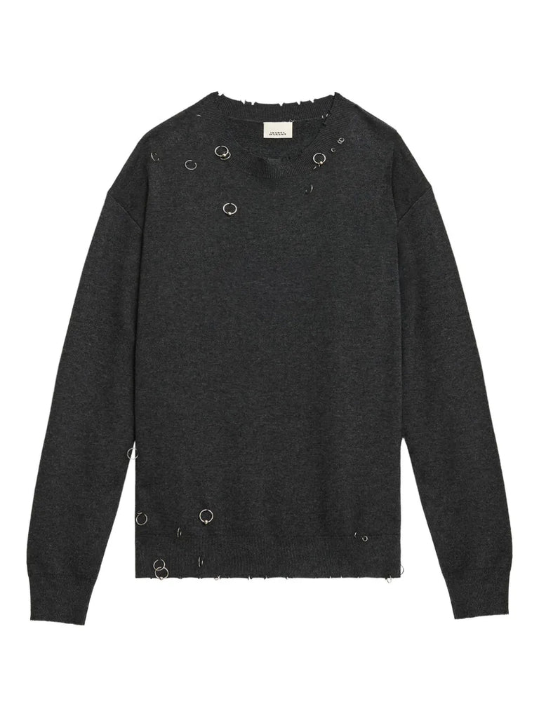 ring-embellished pullover