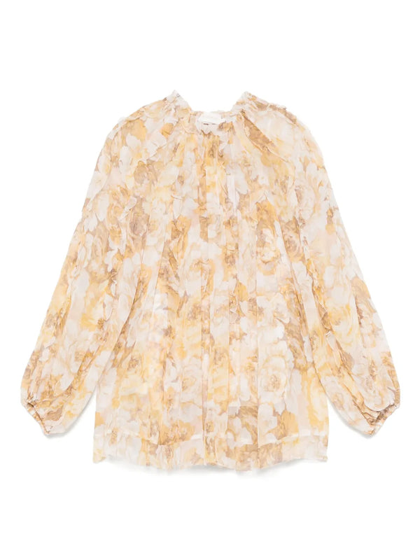 frill-detail billow blouse