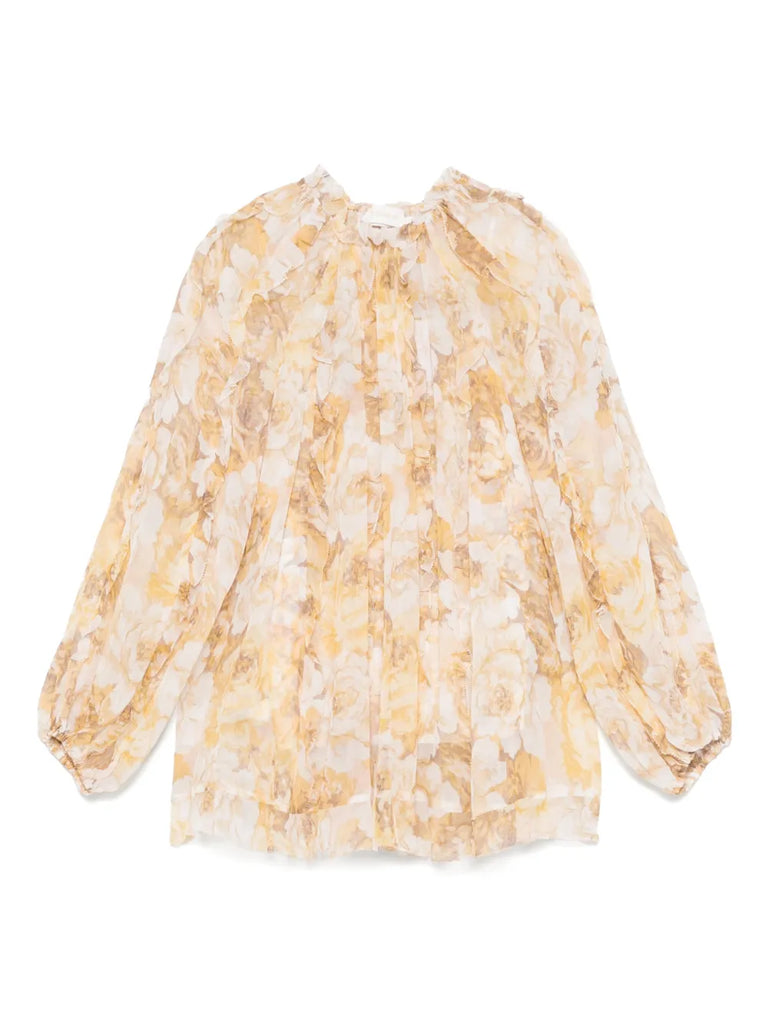 frill-detail billow blouse