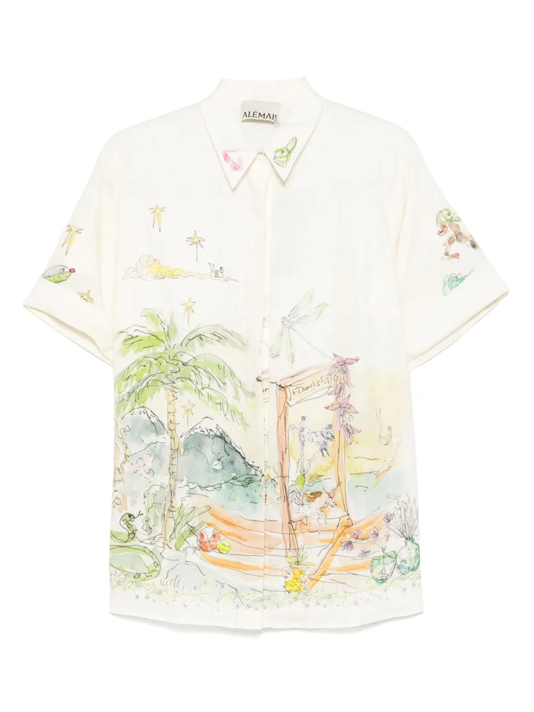 graphic-print shirt