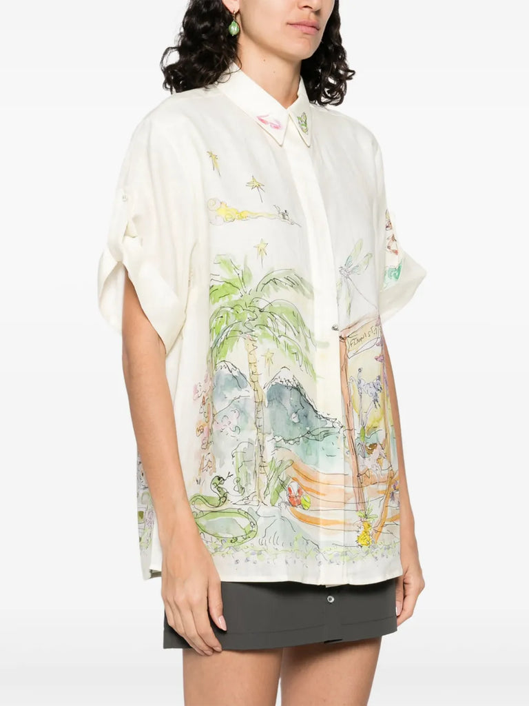 graphic-print shirt