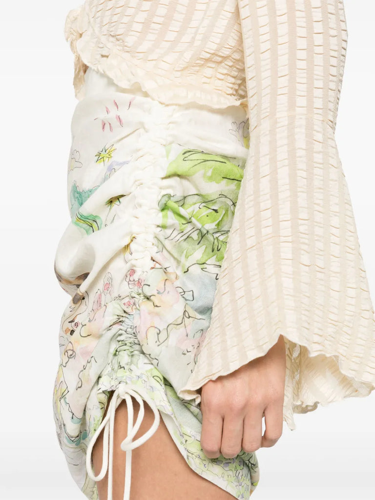 linen draped skirt