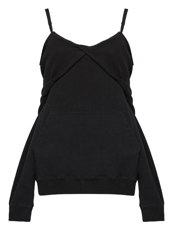 off-shoulder cotton sweatshirt