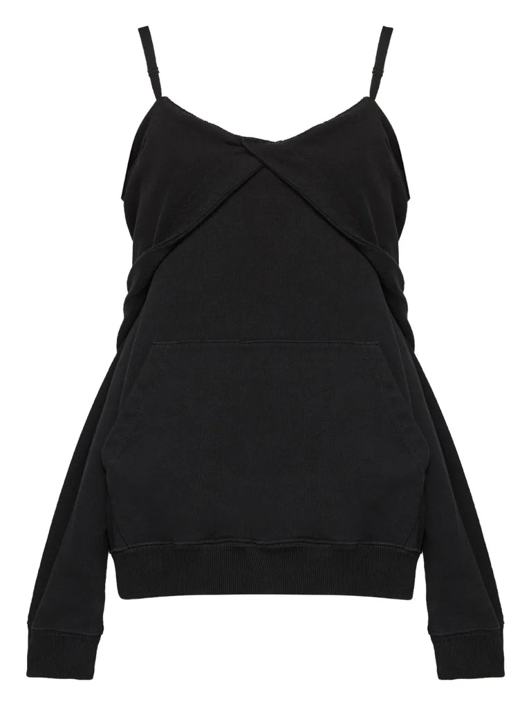 off-shoulder cotton sweatshirt
