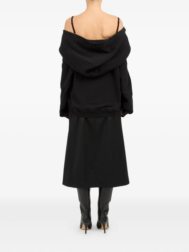off-shoulder cotton sweatshirt