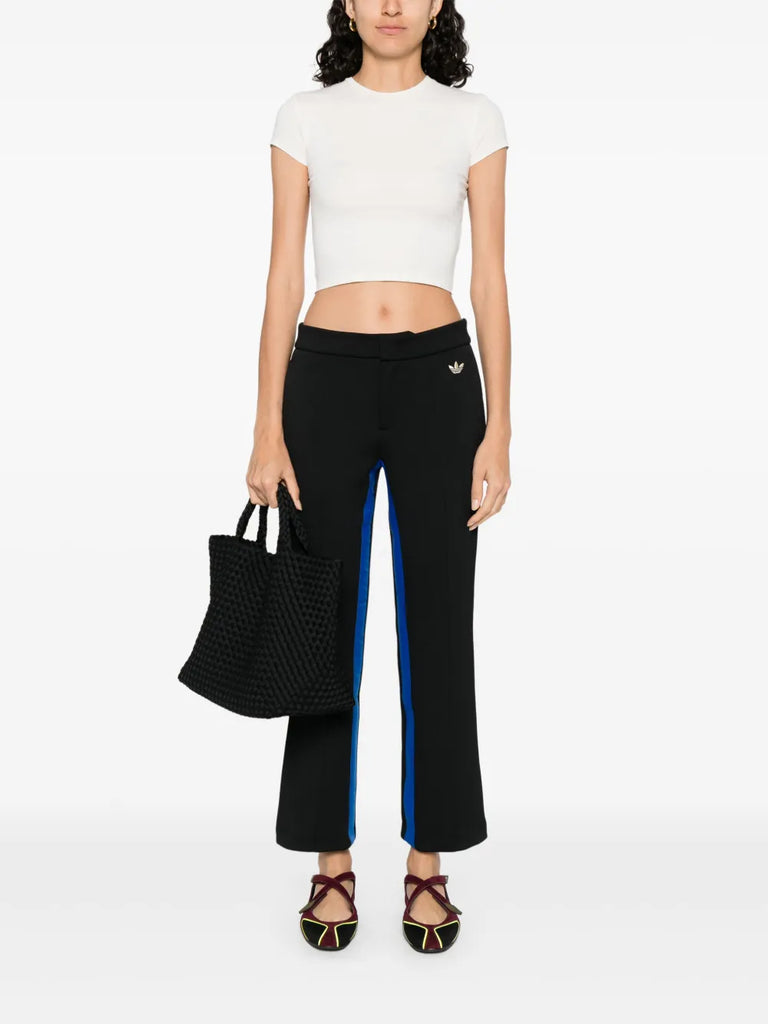 piqué-weave trousers