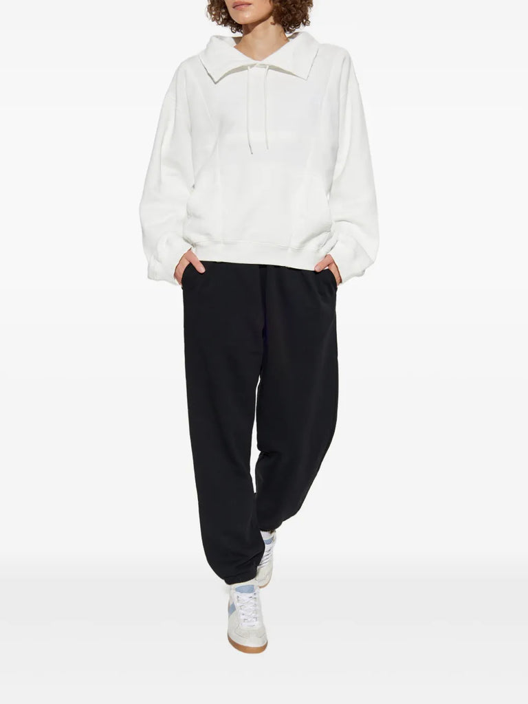 drawstring spread-collar sweatshirt