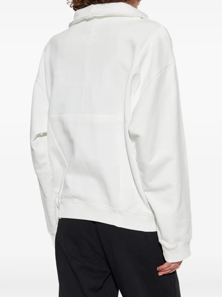 drawstring spread-collar sweatshirt