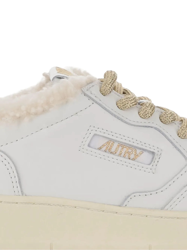 Medalist shearling-trimmed leather sneakers