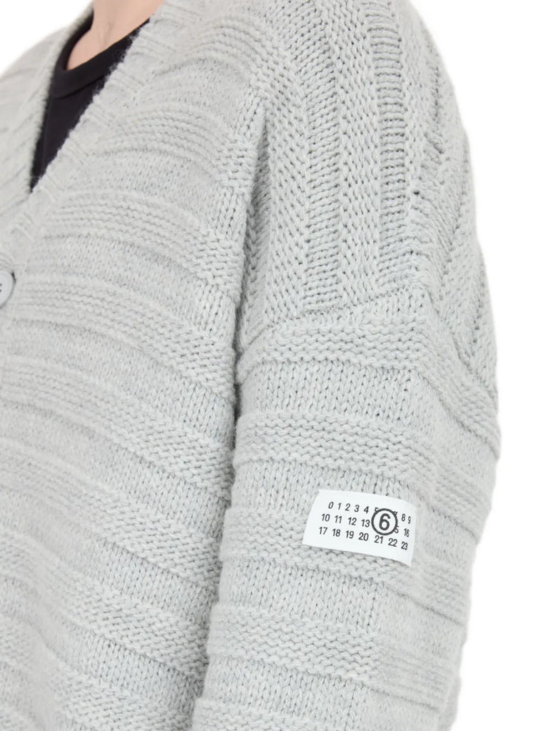 ribbed button-up cardigan