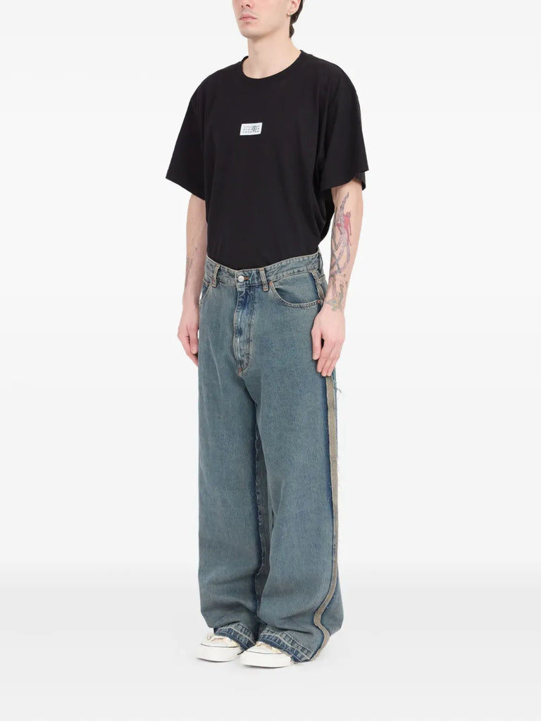 inside-out straight-leg jeans