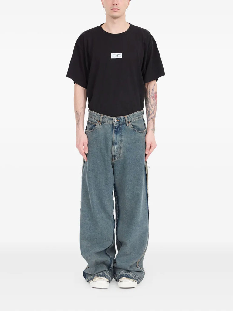inside-out straight-leg jeans