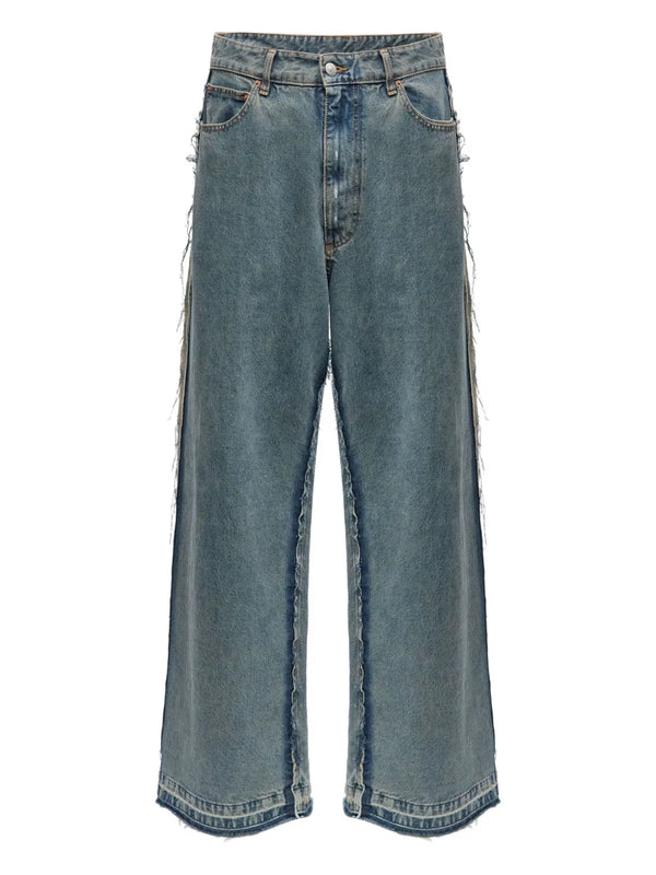 inside-out straight-leg jeans