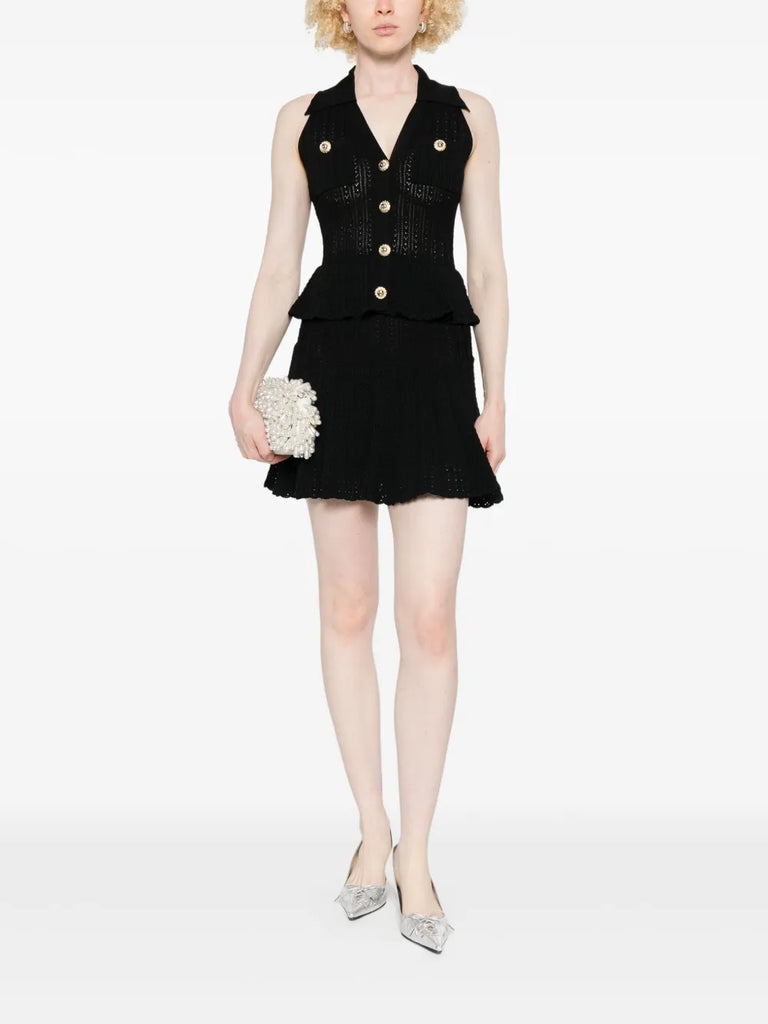 pointelle-knit dress