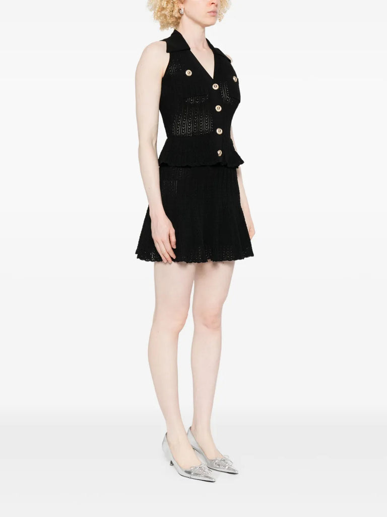 pointelle-knit dress