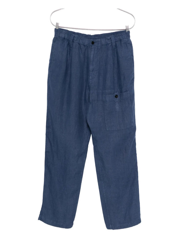pocket-detail linen trousers