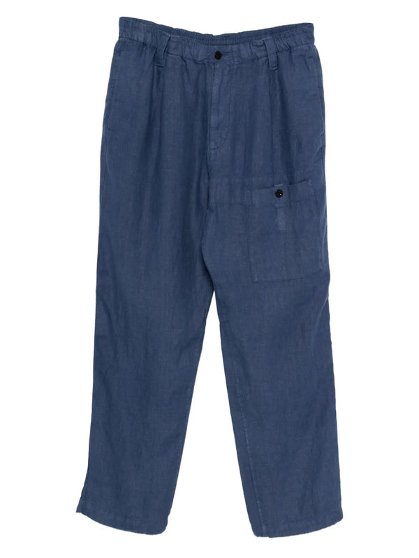 pocket-detail linen trousers